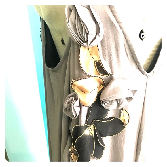 Grey Chiffon Marciano dress - Picture 2 of 4